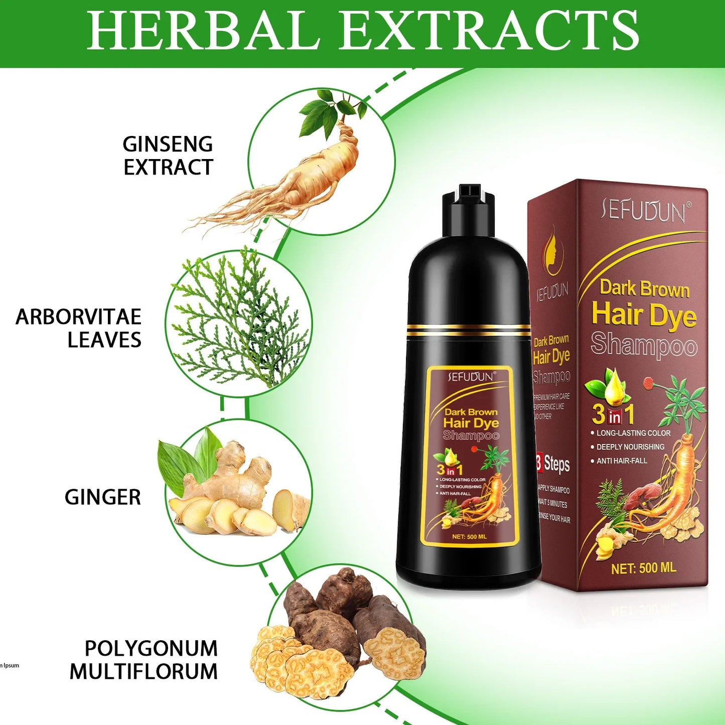 3 In 1 Organic Natural Hair Dye